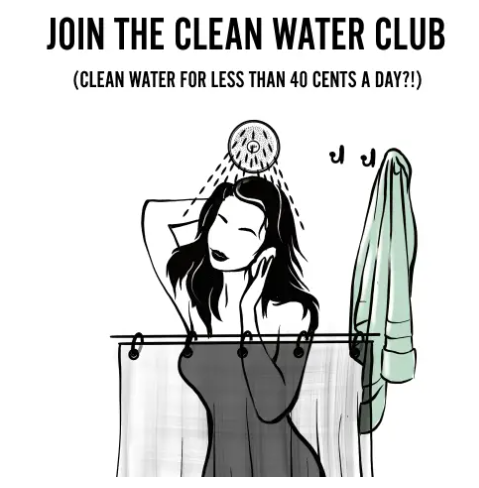 Join the clean water club on a white background